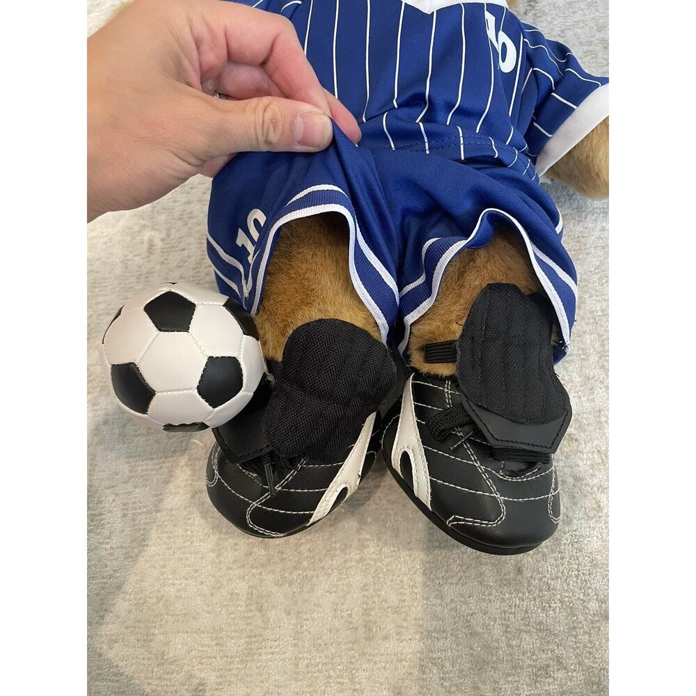 Build A Bear Workshop Soccer Bear Blue Outfit with Soccer Ball - Picture 2 of 6